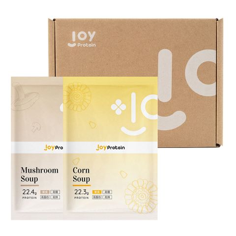 JoyProtein 優萃生技 高蛋粉包綜合濃湯12入(菇菇 玉米2款各6入)