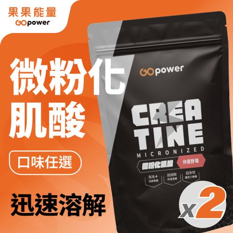 GOpower 果果能量 Creatine微粉化肌酸_兩入組 原味/調味肌酸口味任選