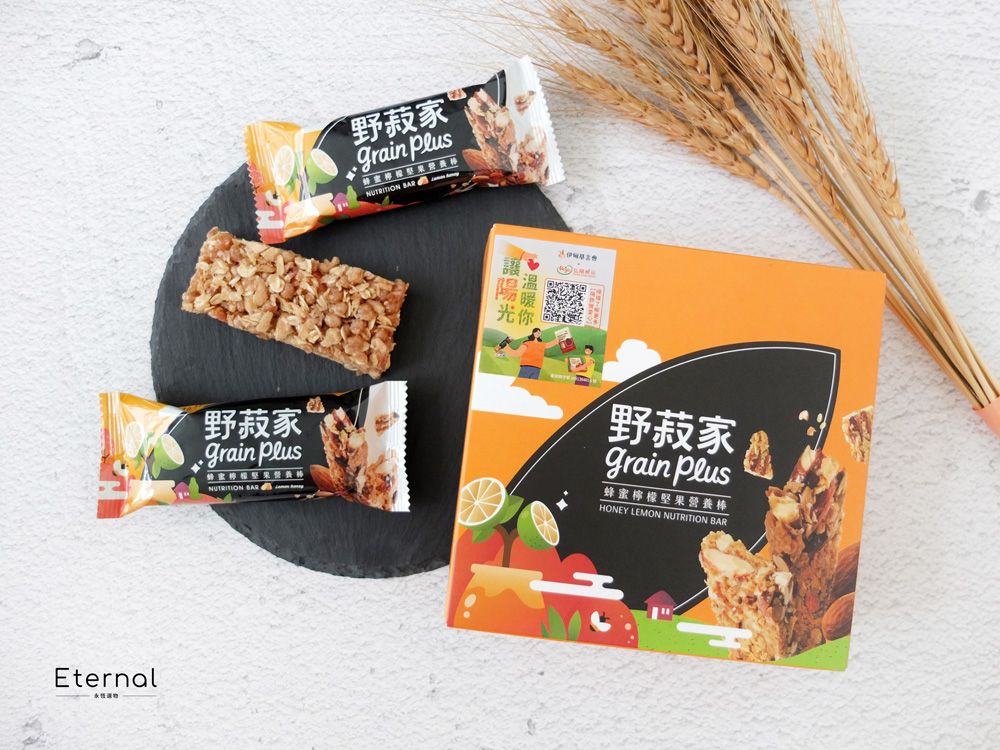 野家grain NUTRITION 野菽家grain Plus蜂蜜營養NUTRITION BAR野菽家  Plus蜂蜜檸檬堅果營養棒HONEY LEMON NUTRITION BAREternal