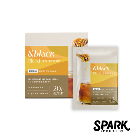 Spark Protein 星睿食品 &black blend 高纖優蛋白特調咖啡10入/盒 - 蜂蜜美式