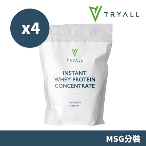 TRYALL 無添加濃縮乳清蛋白 (MSG分裝) (1kg/袋)x4