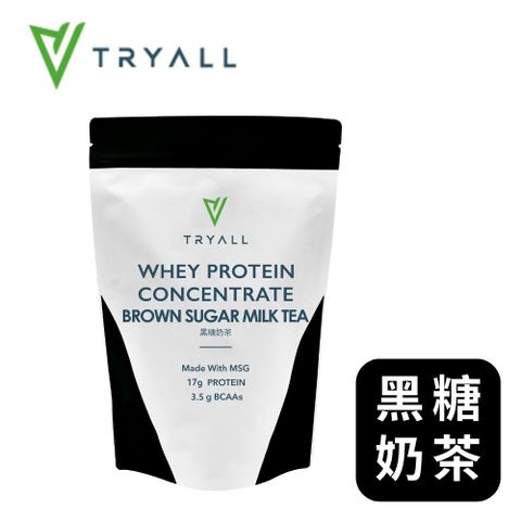 [台灣 Tryall] 濃縮乳清蛋白粉-黑糖奶茶 (500g/袋)x2
