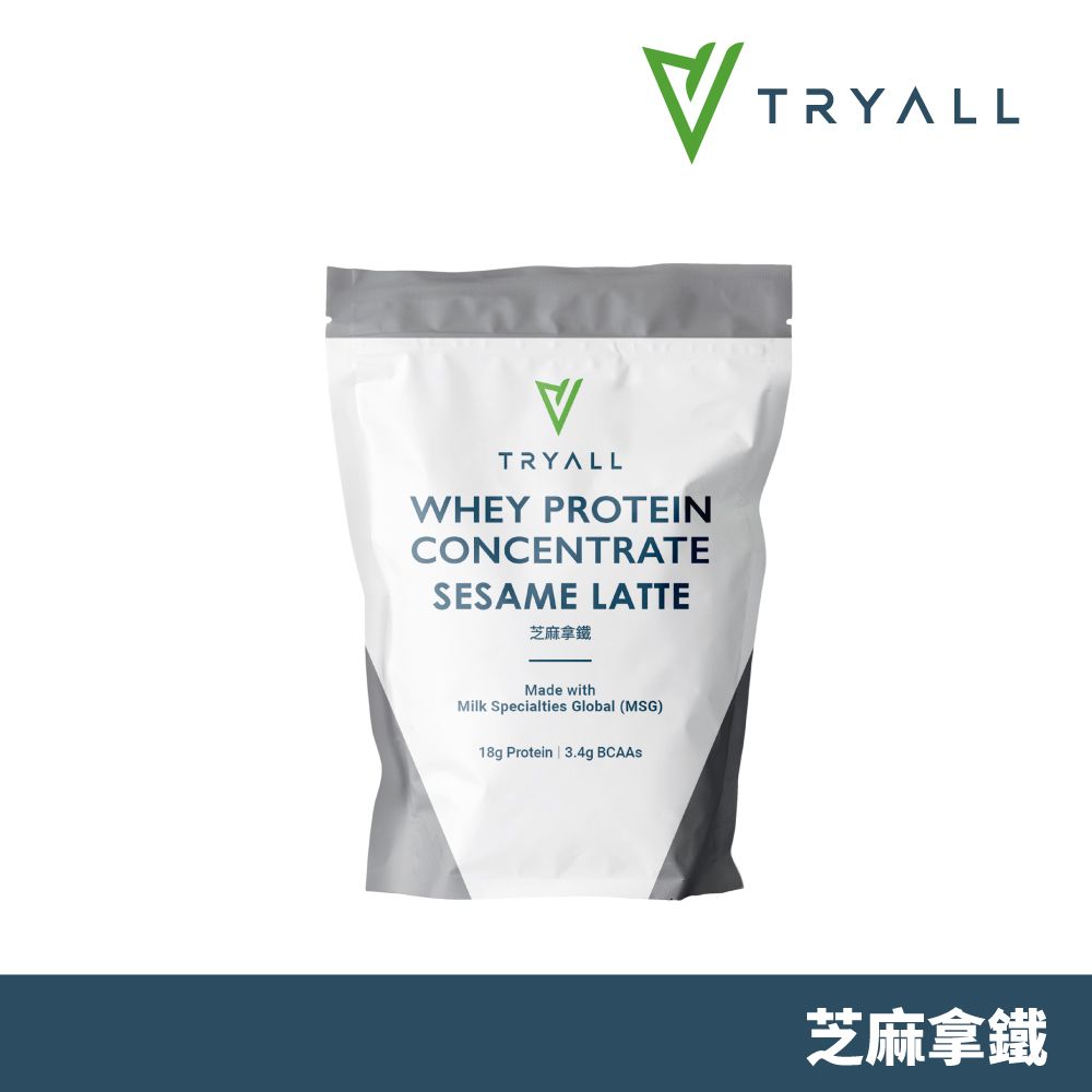 TRYALL | 濃縮乳清蛋白粉-芝麻拿鐵(500g/袋)