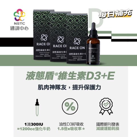 RACE ON 鋭速 液態盾維生素D+E(40ml/瓶)