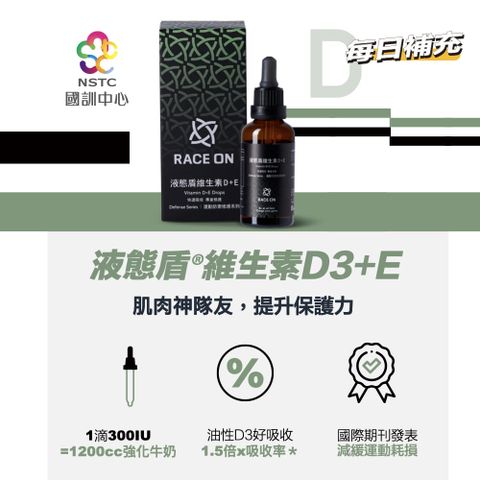 RACE ON 鋭速 液態盾維生素D+E(40ml/瓶)