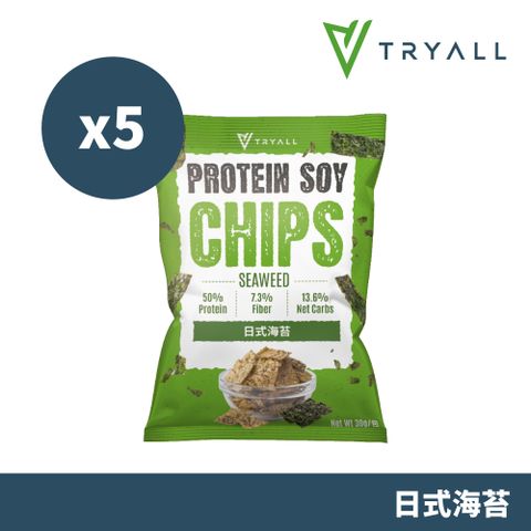 TRYALL 大豆蛋白酥脆脆-日式海苔(30g/包)X5