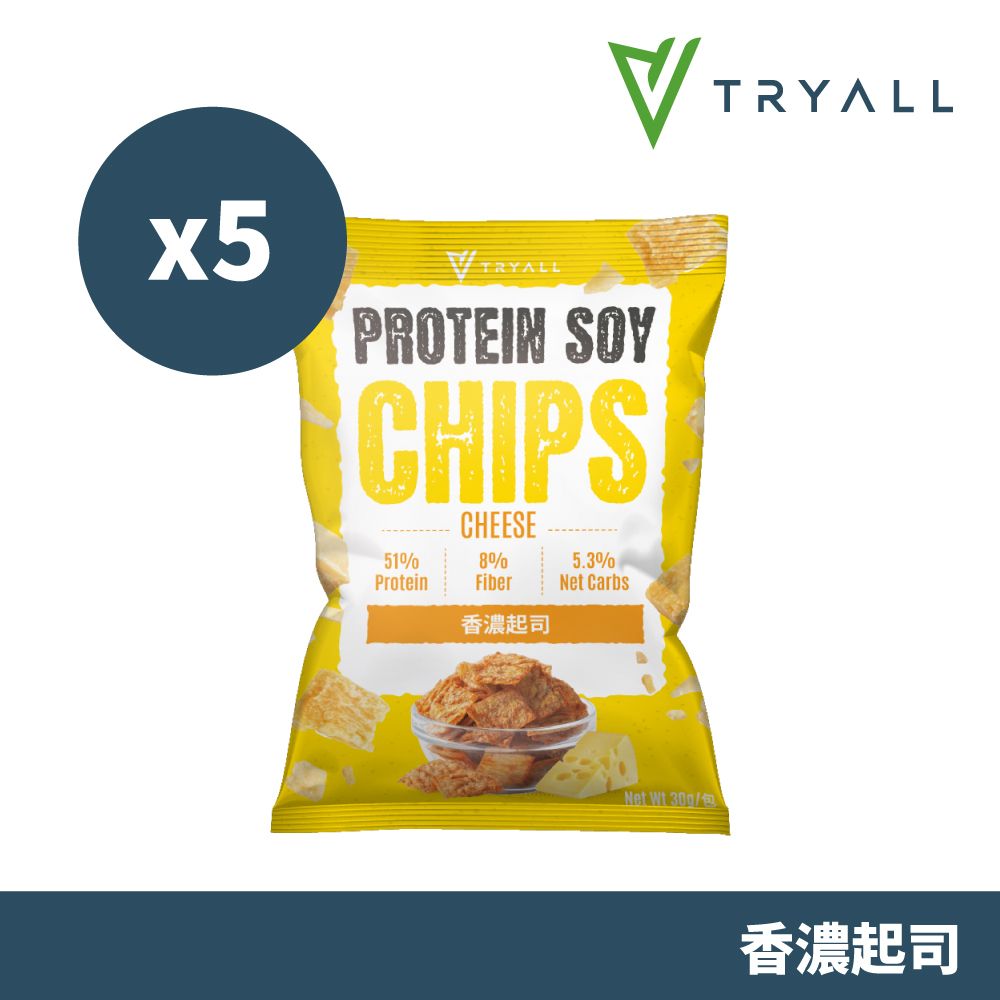 TRYALL 大豆蛋白酥脆脆-香濃起司(30g/包)X5