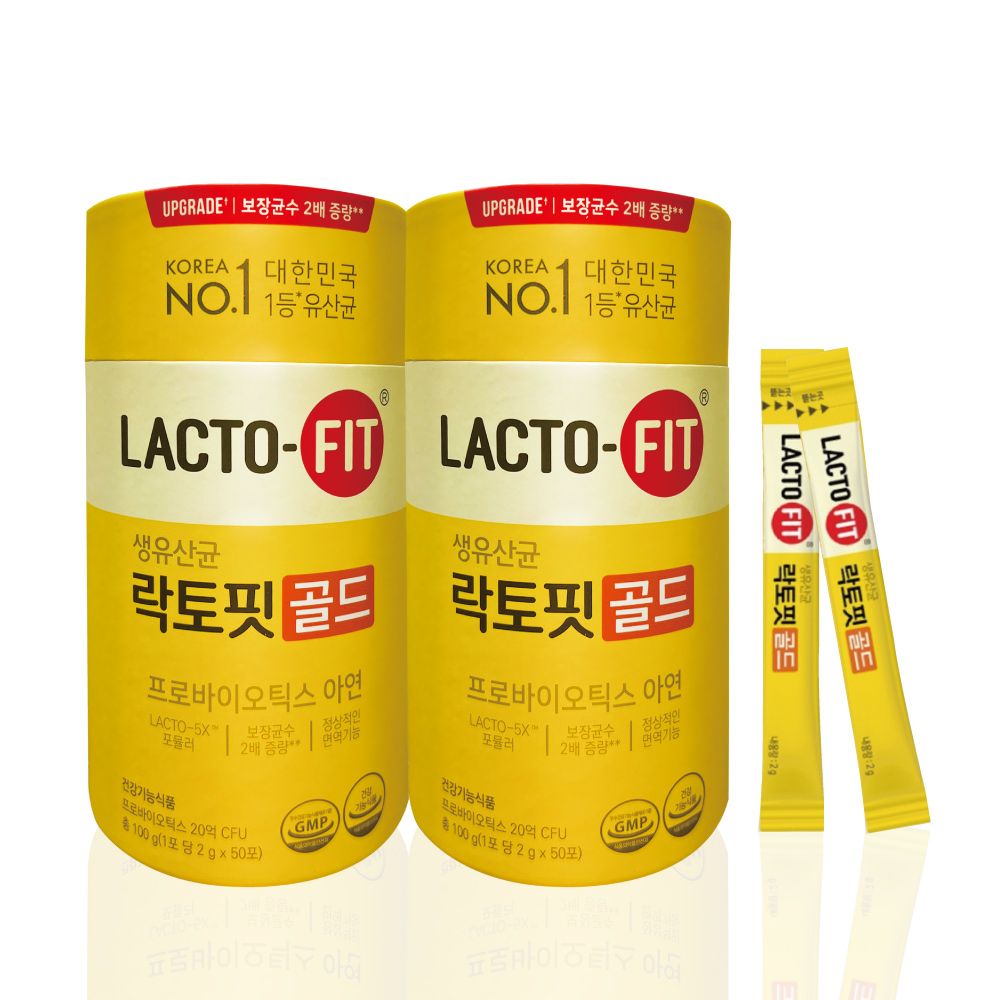 韓國鍾根堂 LACTO-FIT GOLD升級版 益生菌 大童及成人款-2入組(共100包)