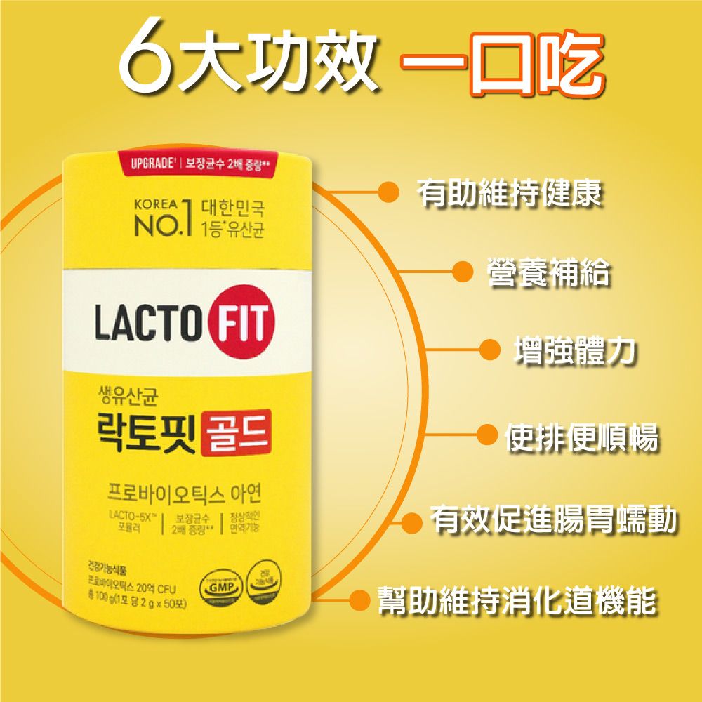 韓國鍾根堂 LACTO-FIT GOLD升級版 益生菌 大童及成人款-2入組(共100包)