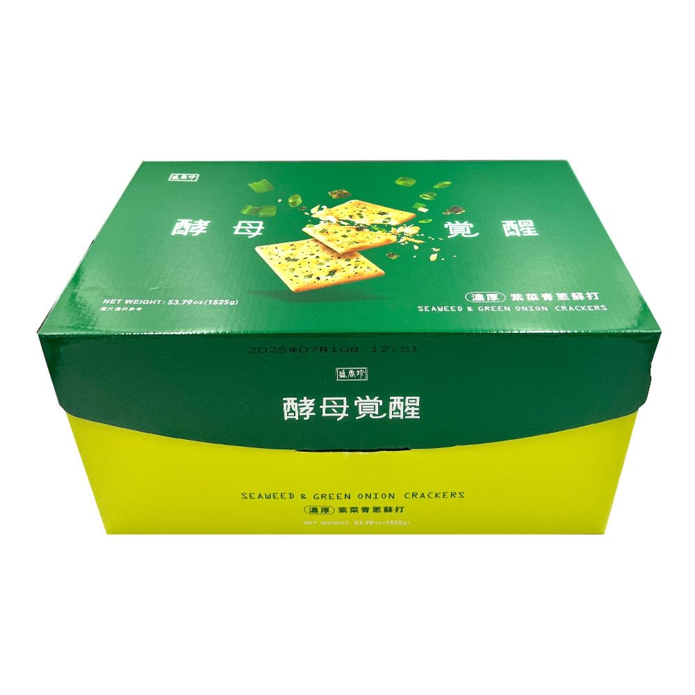 盛香珍 酵母覺醒 濃厚紫菜青蔥蘇打餅 1525g