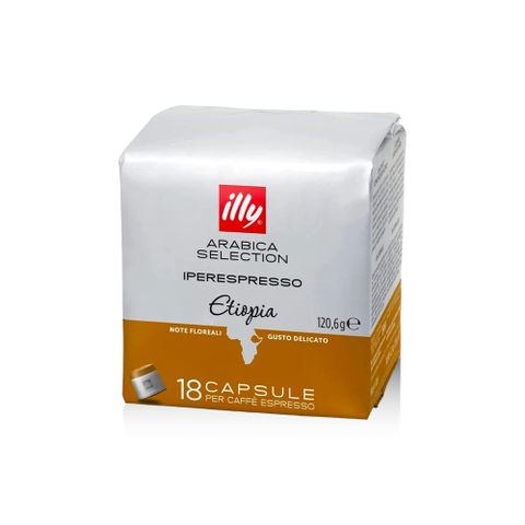 商品效期：2024/07/03ILLY經典產地豆咖啡膠囊18入-衣索比亞