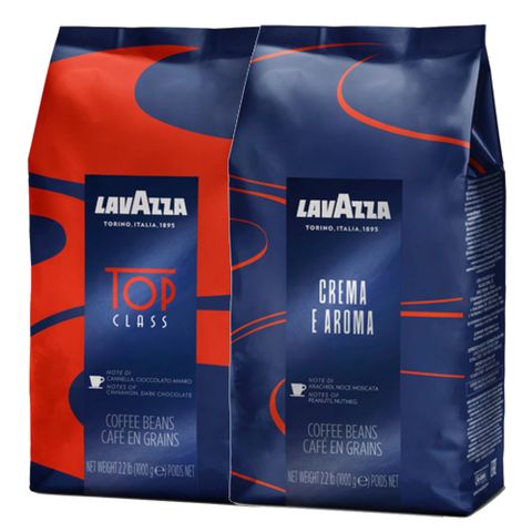 【LAVAZZA】TOP CLASS 頂級咖啡豆 (1000g) +CREMA E AROMA 濃郁咖啡豆 (1000g)