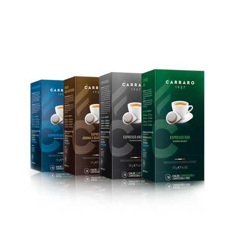 即期品【CARRARO】Espresso Coffee Pod 咖啡易濾包 3種風味任選(7g/ 18入/盒)