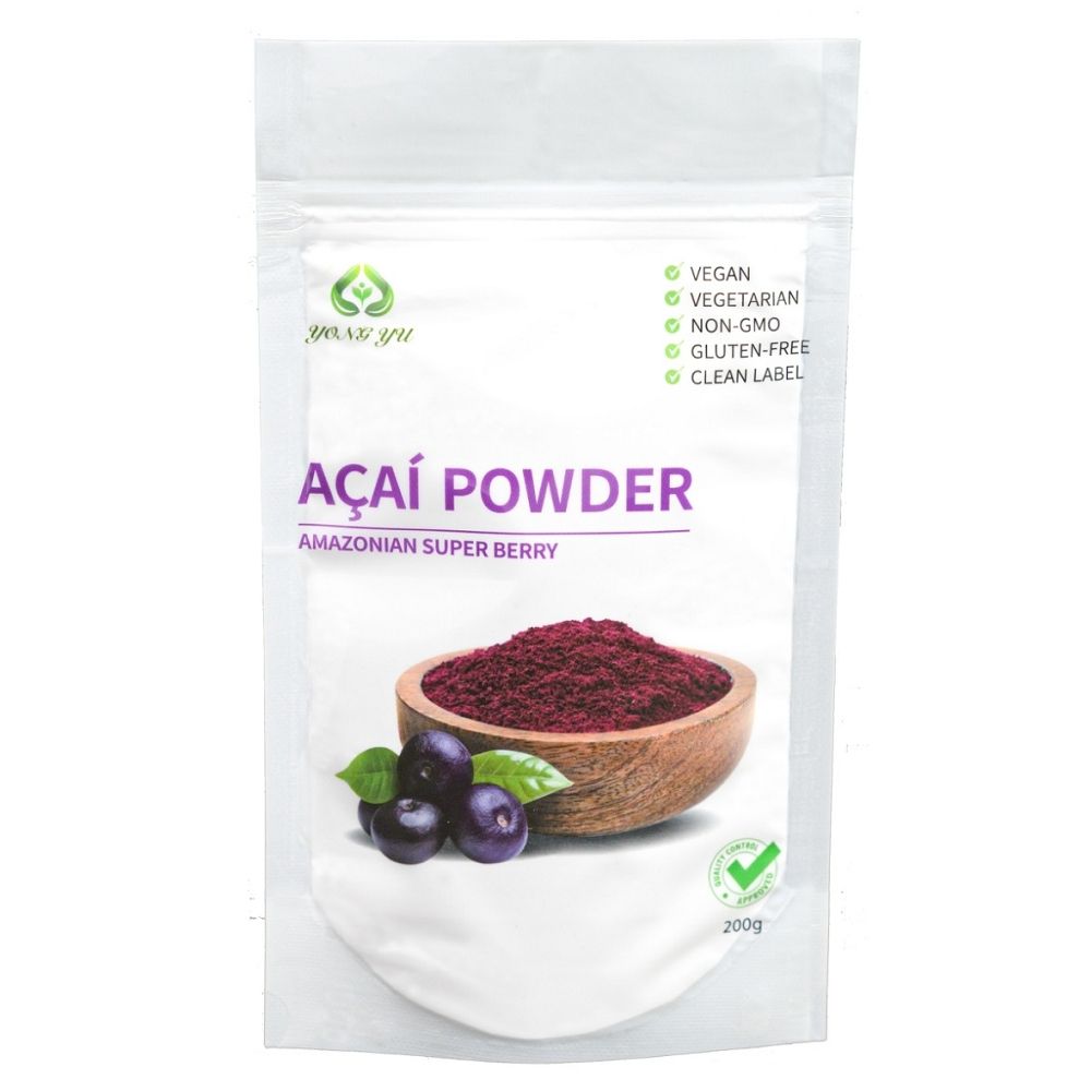 YONGYU 擁宇 【YONG YU】巴西莓粉Acai Powder 可沖飲 烘焙 果蔬粉 水果代餐奶昔粉(阿薩伊漿果粉 袋裝200g)