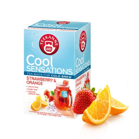 【TEEKANNE 恬康樂】草莓香橙水果茶 (2.5g x 18包/ 盒)｜冷泡茶 無咖啡因