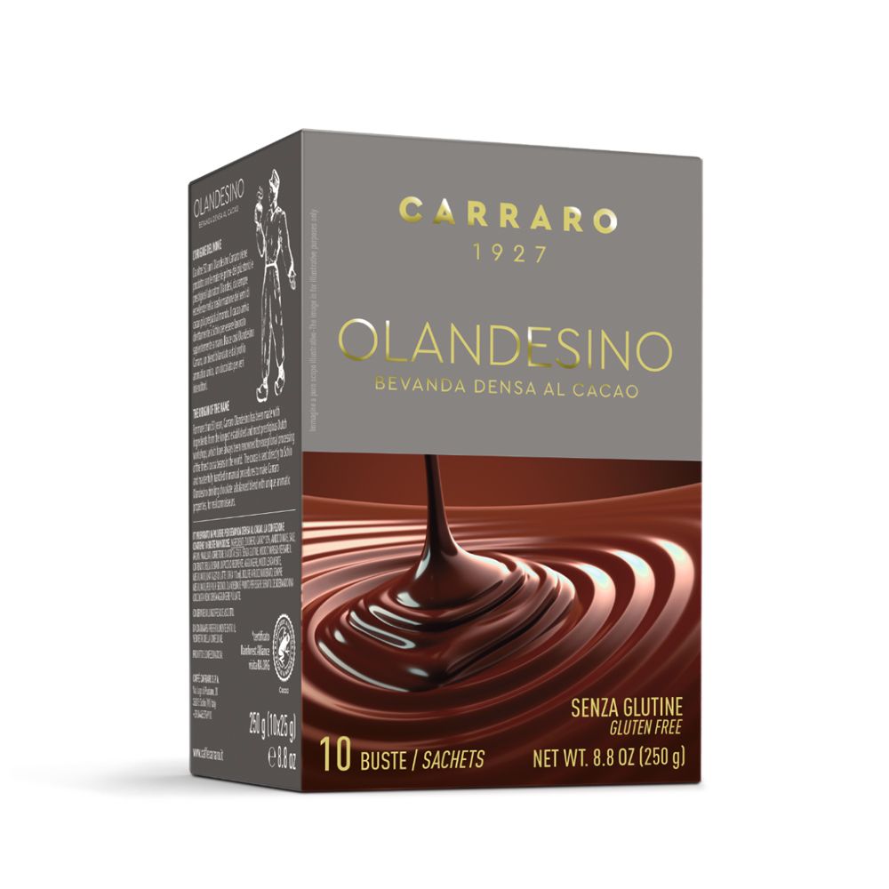  【Carraro】Olandesino Cacao 香濃甜蜜巧克力即溶可可粉隨身包 (25g x 10包/ 盒)不含麩質