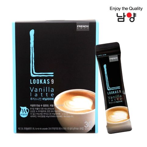 韓國 LOOKAS 9 香草拿鐵咖啡（16.9g*30入）x2