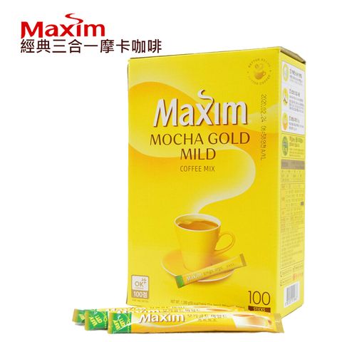 韓國原裝 Maxim 摩卡三合一咖啡 隨身包 (12g×100入/盒) 沖泡咖啡 午茶點心推薦 沖調咖啡