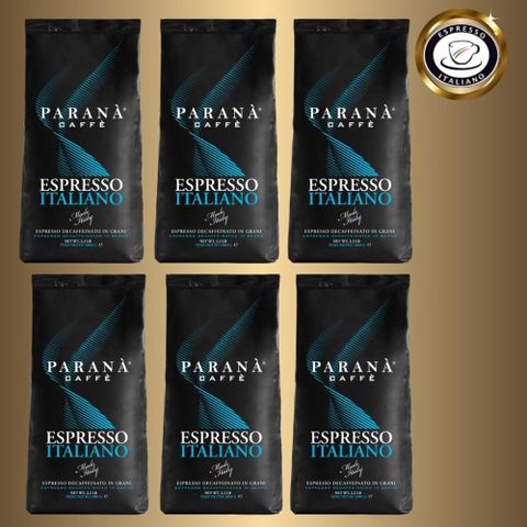 【義大利PARANA金牌咖啡】低因濃縮咖啡豆 1000g袋裝X6入(買4送2~10月限定)