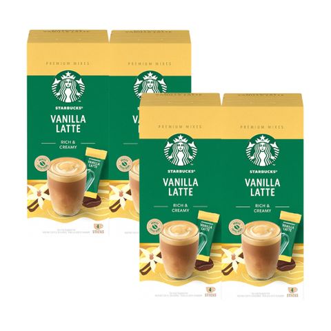 STARBUCKS 星巴克 特選系列-香草風味拿鐵(4x21.5g)x4盒