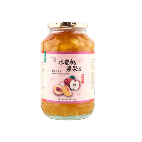 純粹風味，美味無限【韓味不二】水蜜桃蘋果茶 (1kg)