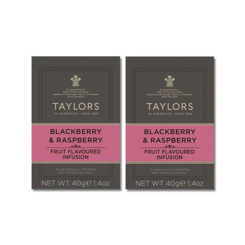 (2盒超值組)英國泰勒茶Taylors-泰勒莓果茶20入/盒(獨立包裝茶包,無咖啡因茶,黑莓,覆盆子,Blackberry,Raspberry,水果茶,英式下午茶,推薦添加蜂蜜沖調)
