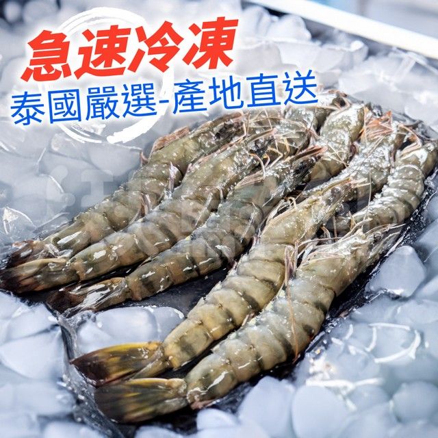  海神王 冷凍生白蝦 [2盒組] 約600g/盒 淨重約 500g 1盒約21/25P 泰國白蝦 蝦子