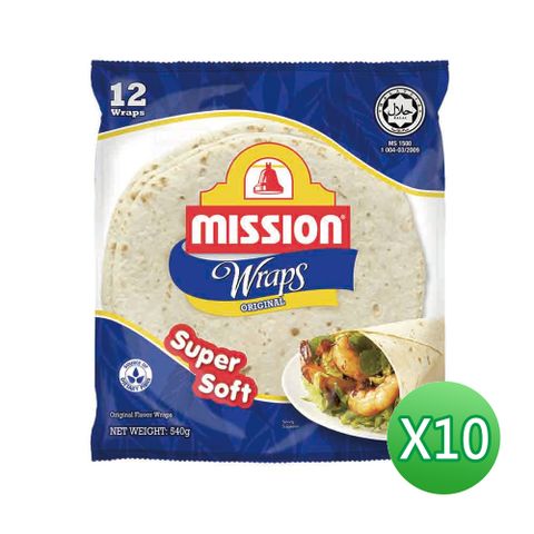 【Mission】8吋墨西哥薄餅 540g(12片)*10入組 (全素) 墨西哥餅皮 墨西哥捲餅
