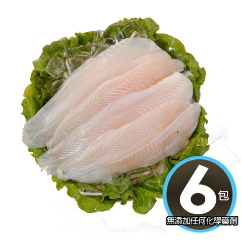 華得水產 無膨發特大無刺巴沙魚片6片組(320g/片/無添加任何化學藥劑)