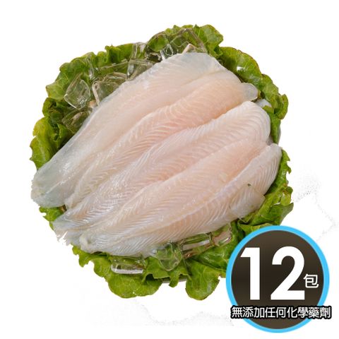 華得水產 無膨發特大無刺巴沙魚片12片組(320g/片/無添加任何化學藥劑)