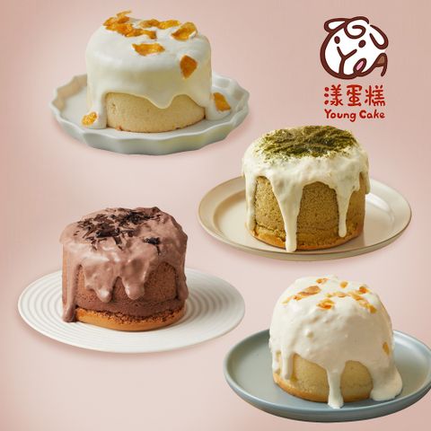 【漾蛋糕】瀑布蛋糕4件組(生乳+巧克力+抹茶+檸檬)