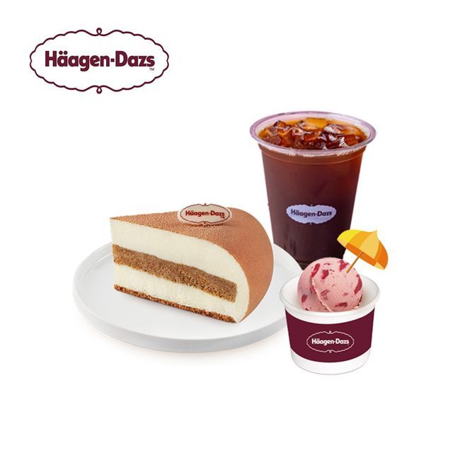 Haagen-Dazs 哈根達斯 哈根達斯 手作蛋糕切片+單球冰淇淋+150元飲品(外帶) 喜客券_電子憑證