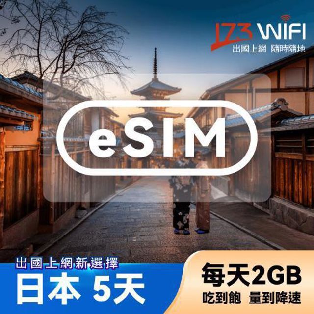 173WIFI eSIM-日本5日吃到飽兌換券