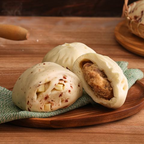【阿潘肉包店】阿潘肉包禮盒X1盒(招牌鮮肉包4入+蔓越莓優格乳酪饅頭4入)