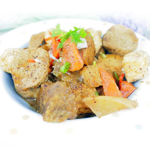 高興宴 年菜預購-素人上菜-賺四方紅燒魚豆腐500g(蛋奶素)(適合5-7人)
