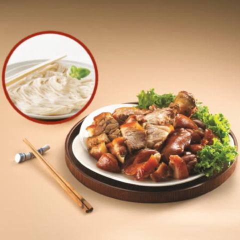 【海鴻飯店】好運豬腳麵線組X4組(豬腳940g+麵線220g/組)