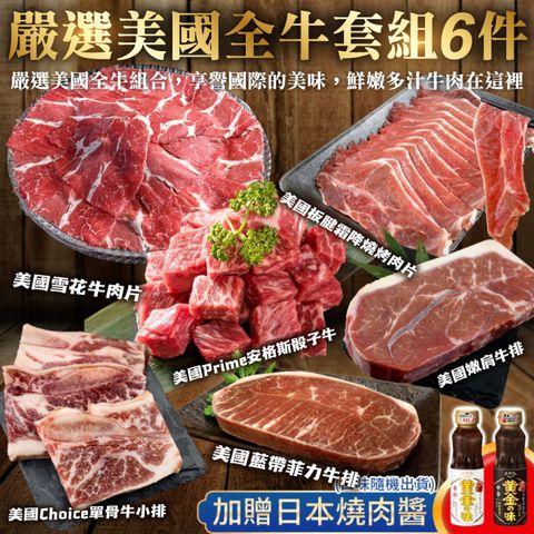【海肉管家】嚴選美國全牛套組(6件組)