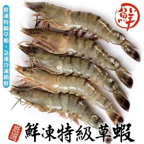 海肉管家 【買3件好禮】嚴選鮮凍草蝦 x4盒(14-16尾/盒)