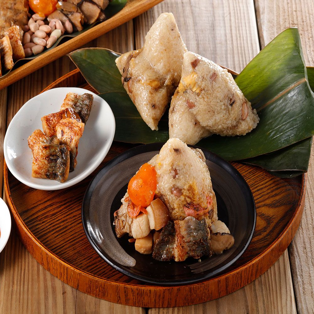 華得水產 東港蒲燒鰻魚干貝粽10粒組(180G/粒)