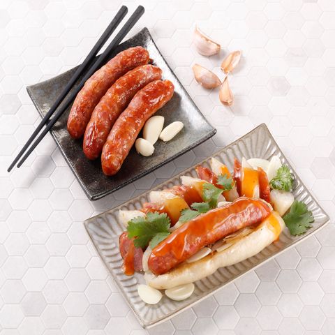 華得水產 整顆蒜頭香腸1包(300g/包)