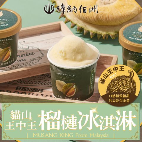 【瑋納佰洲】D197貓山王榴槤冰淇淋1杯(80克/杯)