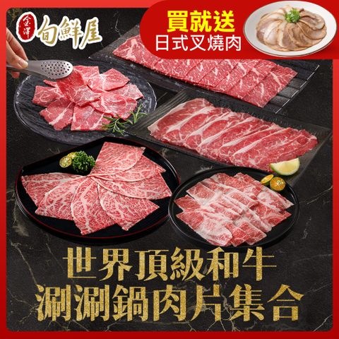 買就送日式叉燒肉-世界頂級和牛涮涮鍋肉片集合！(5盒組)