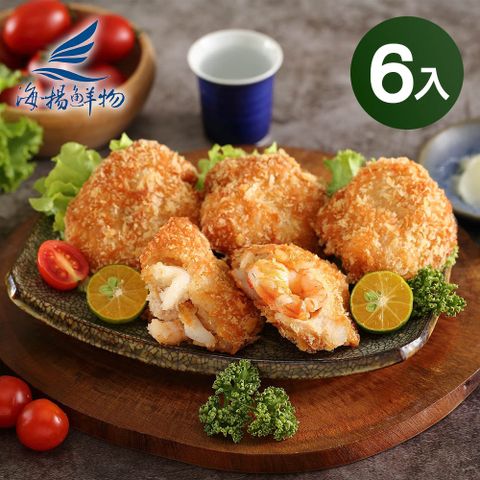 【海揚鮮物】滿滿花枝蝦排300g (6片/盒) 6盒超值組