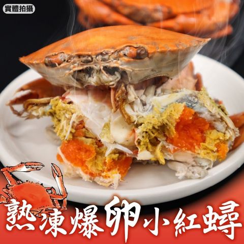 【海肉管家】熟凍爆卵小紅蟳(共4隻_2隻/約240g/包)