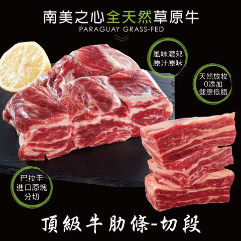 【豪鮮牛肉】草原之心天然牛肋條切段2包(500g±10％/包)