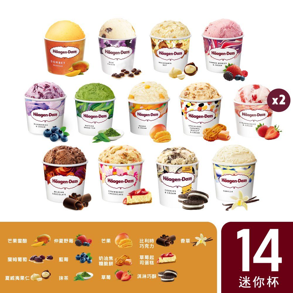 Haagen-Dazs 哈根達斯 繽紛嘉年華迷你杯14入組100ml(官方旗艦直送)