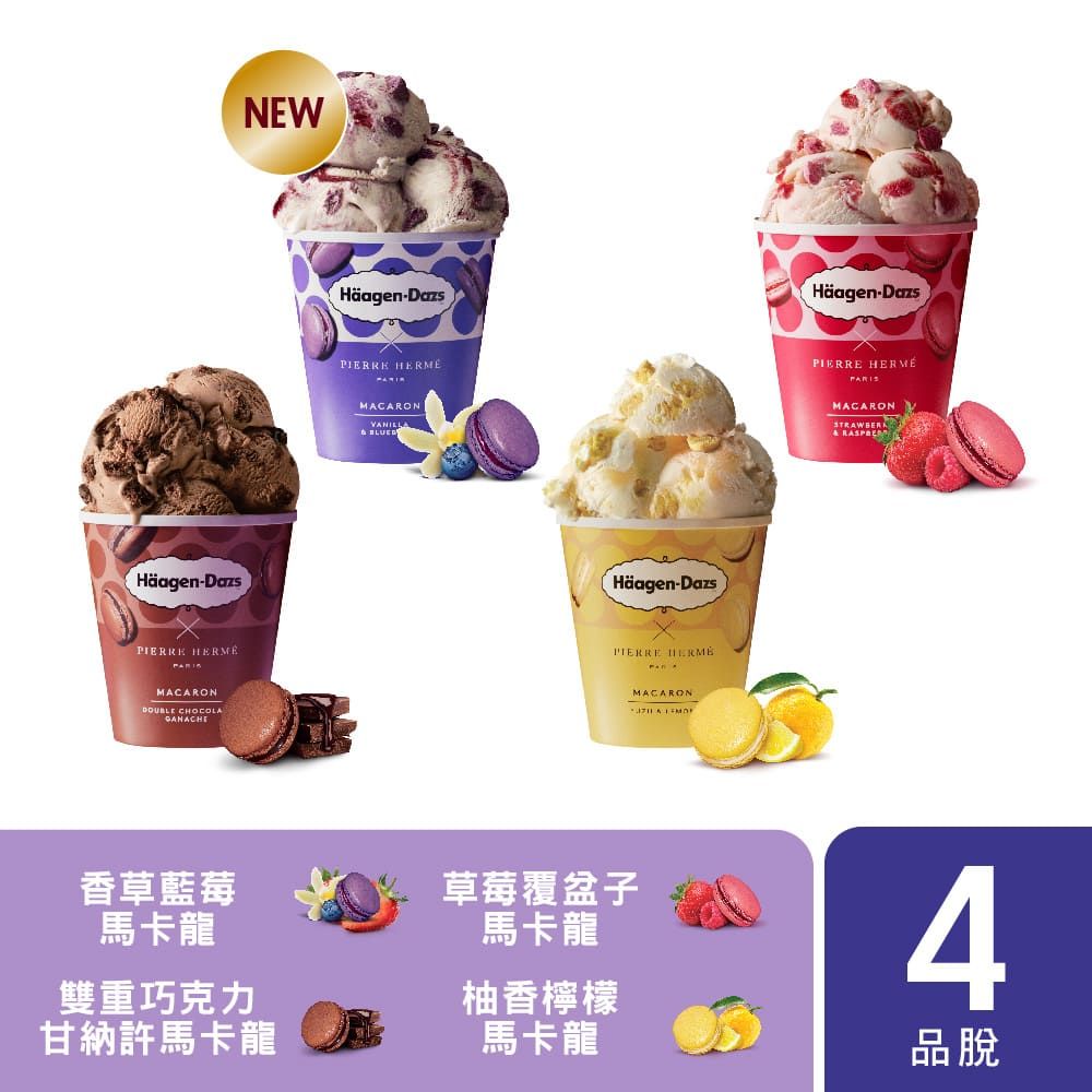 Haagen-Dazs 哈根達斯 馬卡龍品脫4入組(官方旗艦直送)