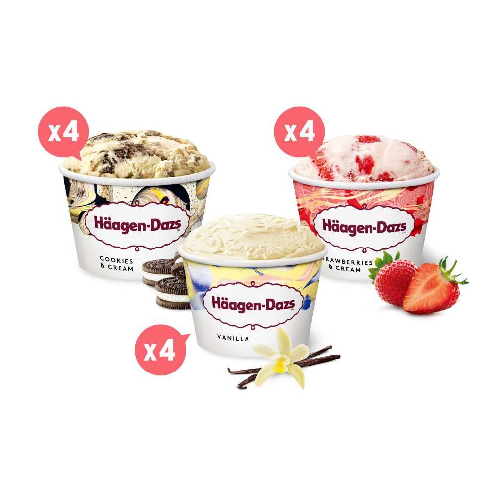 Haagen-Dazs 哈根達斯 新經典三重奏迷你杯75ml 12入組(官方旗艦直送)