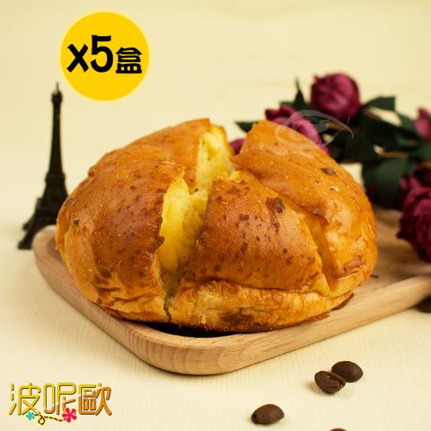 波呢歐 乳酪蒜香鹹甜厚切六瓣包手撕麵包4吋x5入