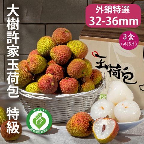 【大樹許家】產銷履歷32-36mm特級玉荷包禮盒3盒(5斤/盒)